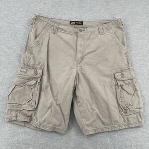 Lee Cargo Shorts Men's Size 38 Beige Tan Relaxed Fit Workwear 11in Inseam